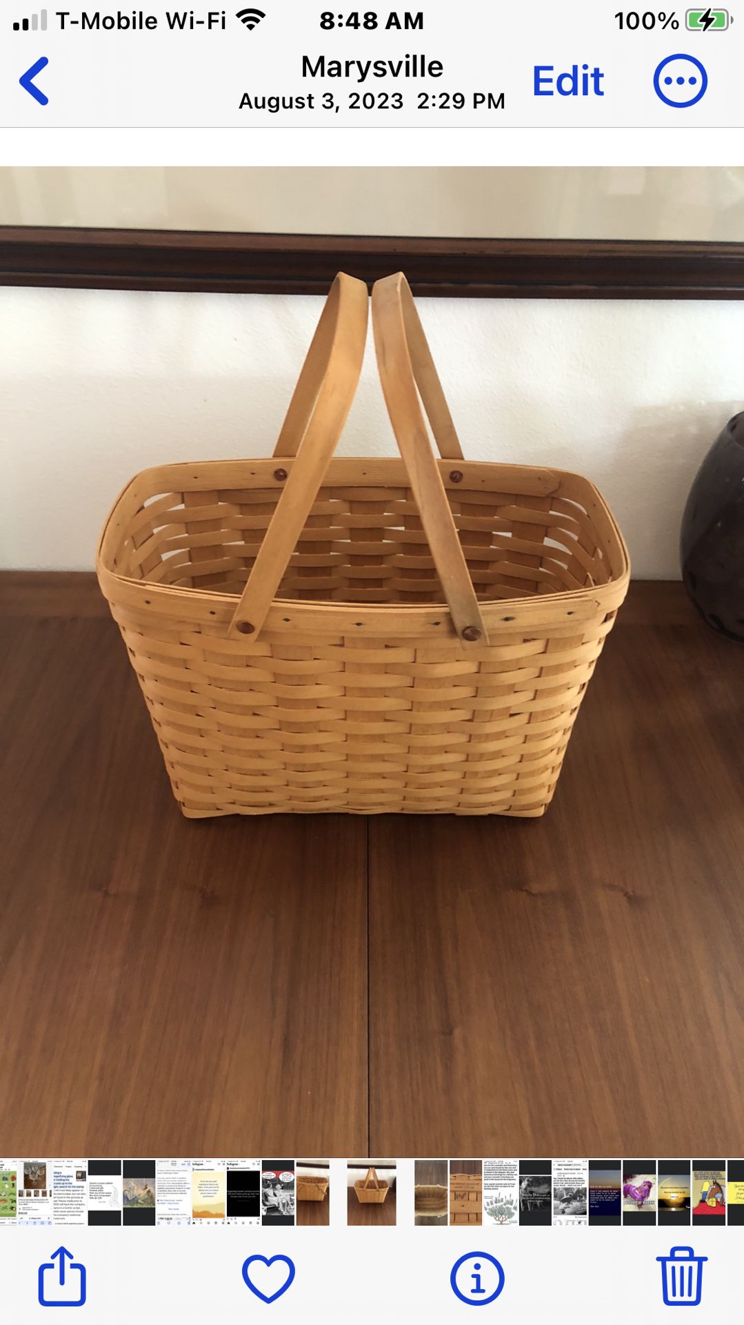 Longaberger Basket - Now Reduced $25