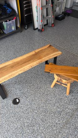 Bench, stool, shelves