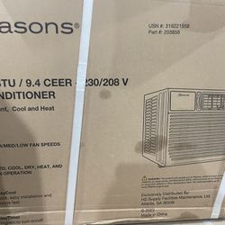 Seasons 25 000 BTU 230/208-Volt Window Air Conditioner with Heat in White SW25R2-H
