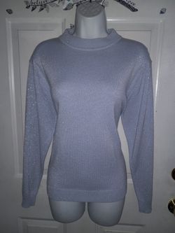 Large Shimmer Baby Blue Sweater 