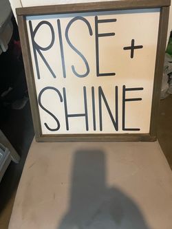 Rise + Shine Farmhouse Wood Wall Sign