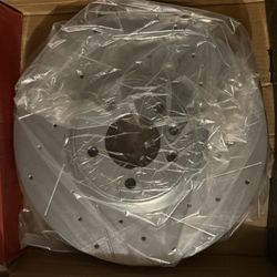 Land Rover / Range Rover Drilled And Slotted Disc Brake Rotors + Ceramic Pads Kit 