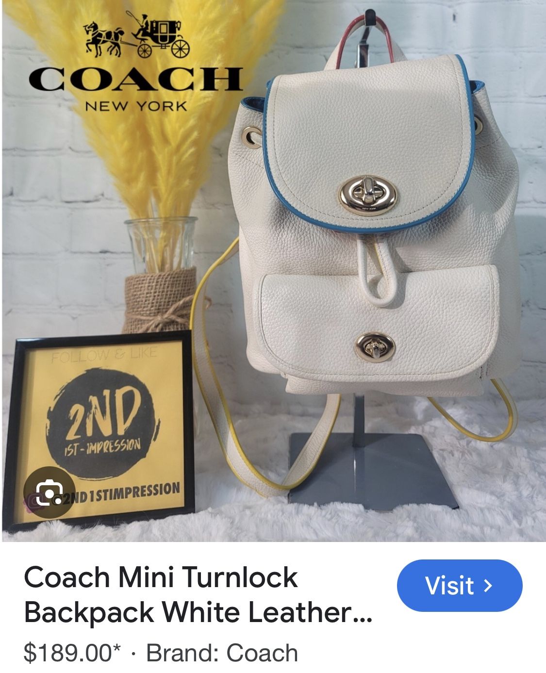 Mini Coach Beige Backpack