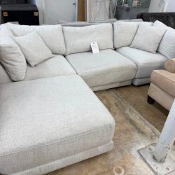 Aiden & Ivy 4pc Light Gray Modular Sectional Couch
