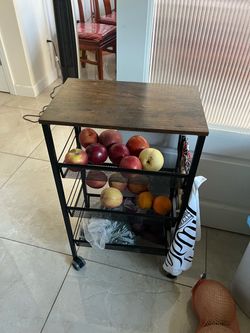 Modern rolling wood cart