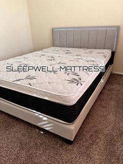 New Queen bed frame with mattress