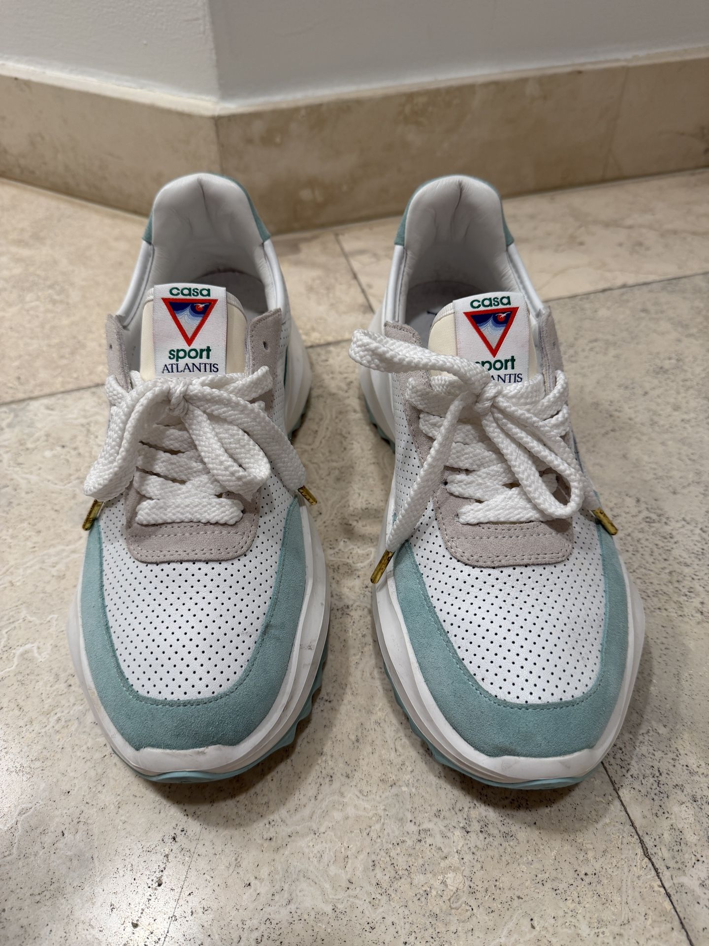 Casablanca Men's White Chunky Leather Trainers  Size 9