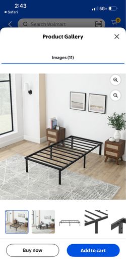 Basic twin metal bed frame w/mattress