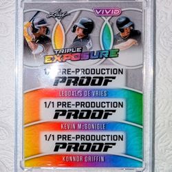 2025 Leaf Vivid Triple Exposure "1/1 Pre-Production Proof" baseball trading card.