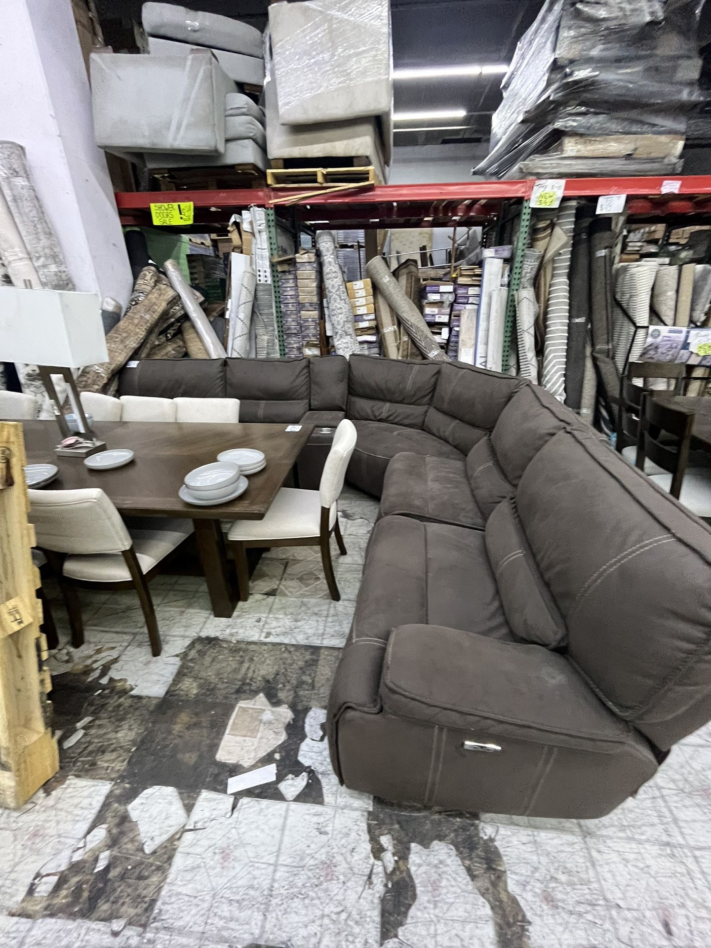 Brown Fabric Recliner
