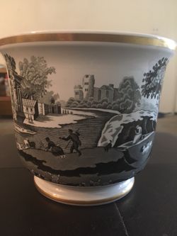 Collectible-Copeland Spode Italian England Landscape Porcelain Pot