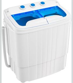 16Lbs Portable Washing Machine, Compact Single Tub Laundry Washer with Spin Dryer, Mini Semi-Automatic Washing Machine for Apartments, Dorms, RVs and 