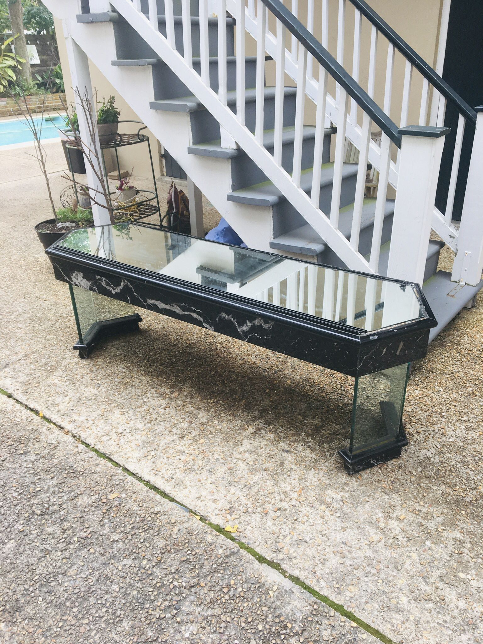Unique Mirror and Marble Coffee/Console/Display Table