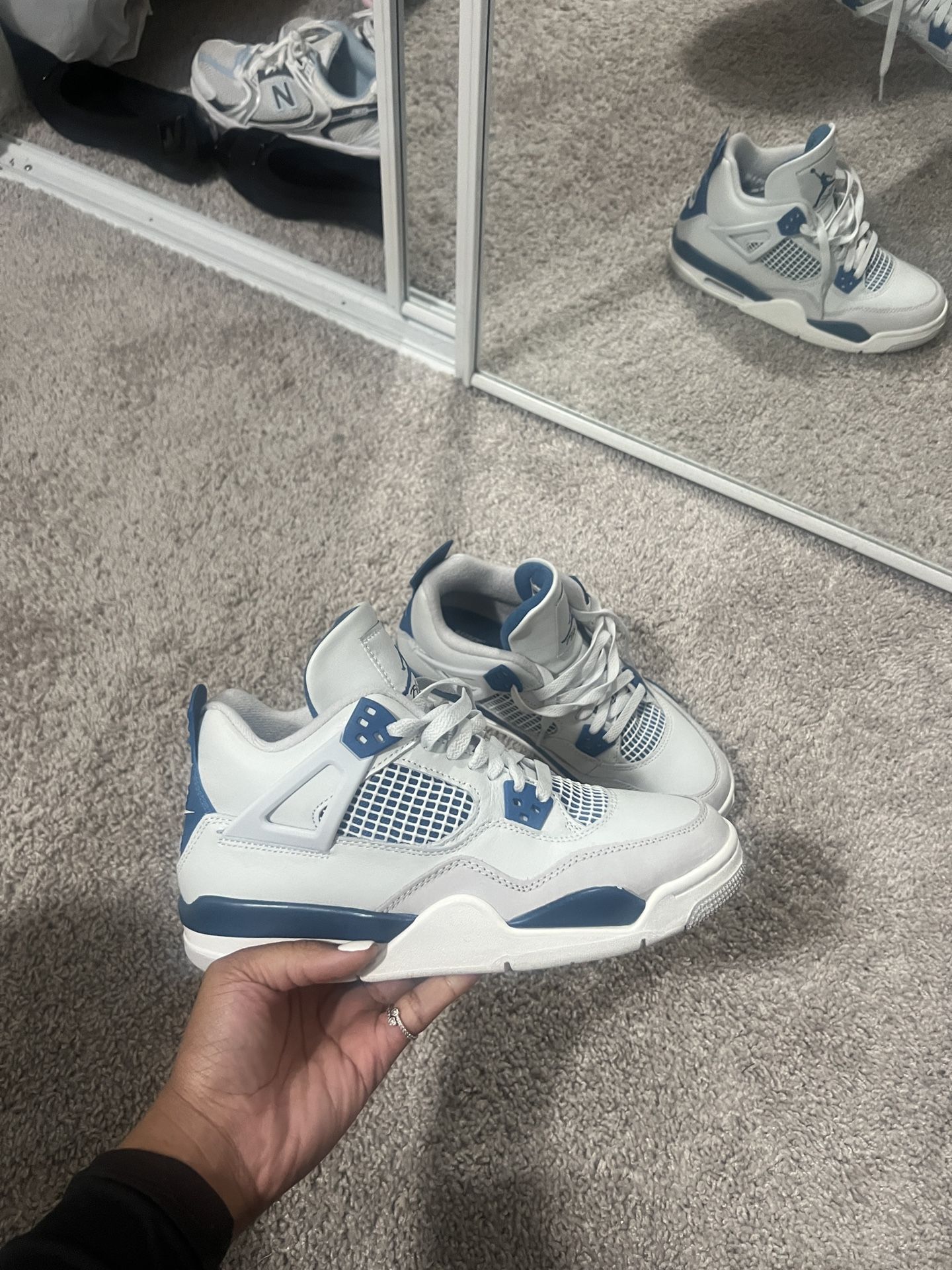 GS Air Jordan Retro 4 Military Blue