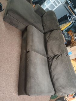 Dark Brown Microfiber 3-Seat Sofa