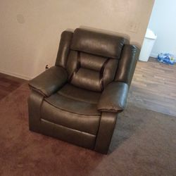 Grey 2 Piece  Recliners With Separate Chair Grey Leather