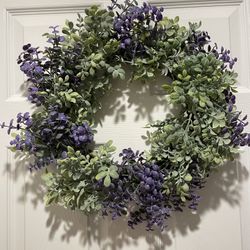 Hand Crafted Green and Lavender Eucalyptus Wreath
