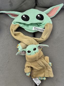 Disney Yoda hat and yoda plushie