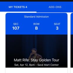 2 Matt Rife Tickets For Tonight $220 For The Pair