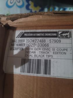 10th Gen Civic Si Coupe/sedan Track Edition Dual Black Tip Exhaust
