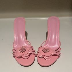 brand new pink open toe heels