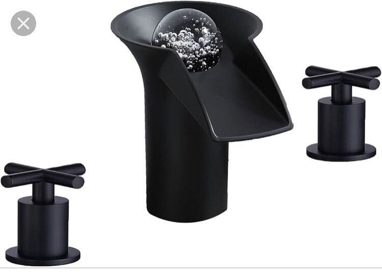 Bathroom sink waterfall faucet
