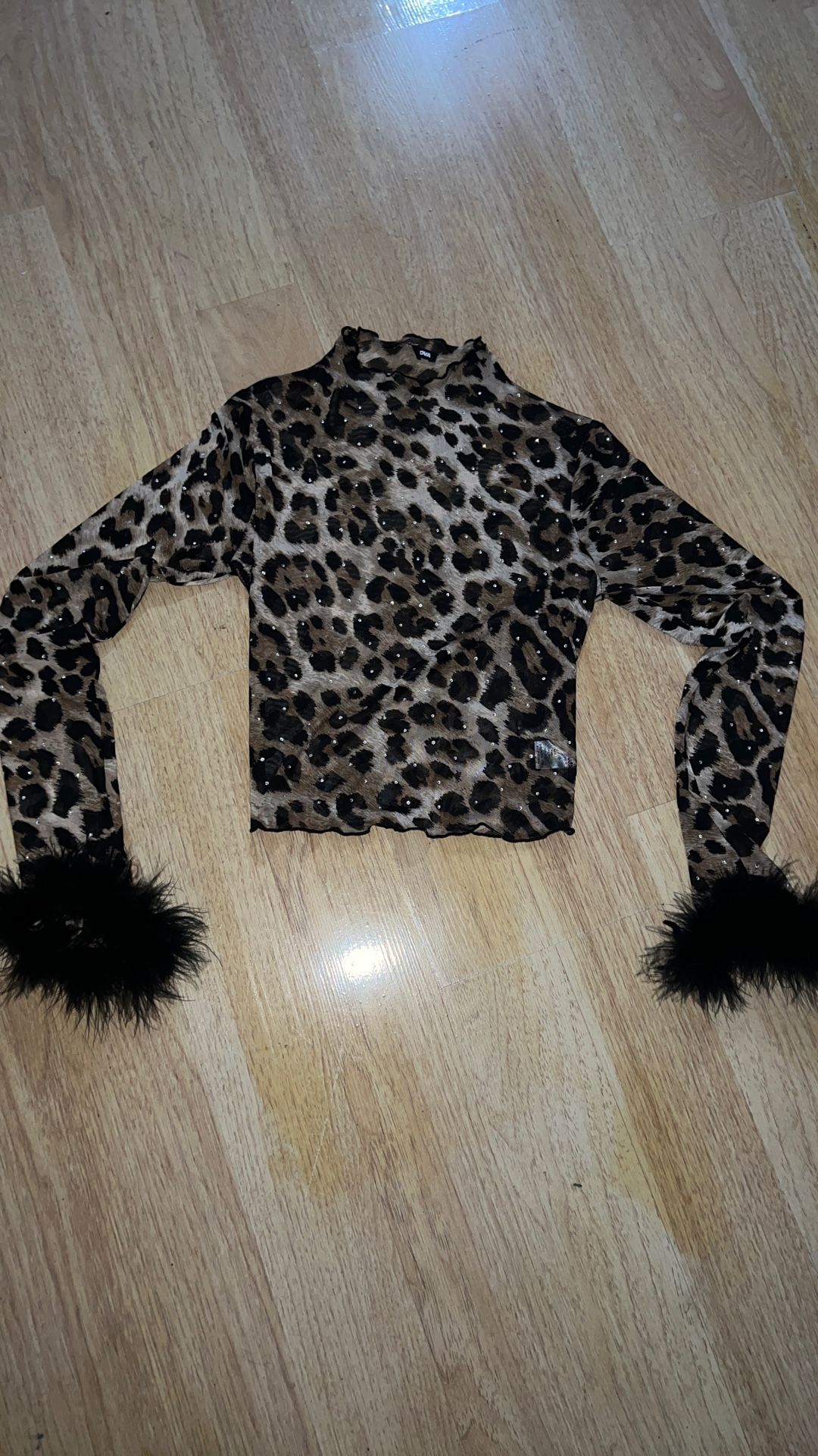 Sheer leopard top