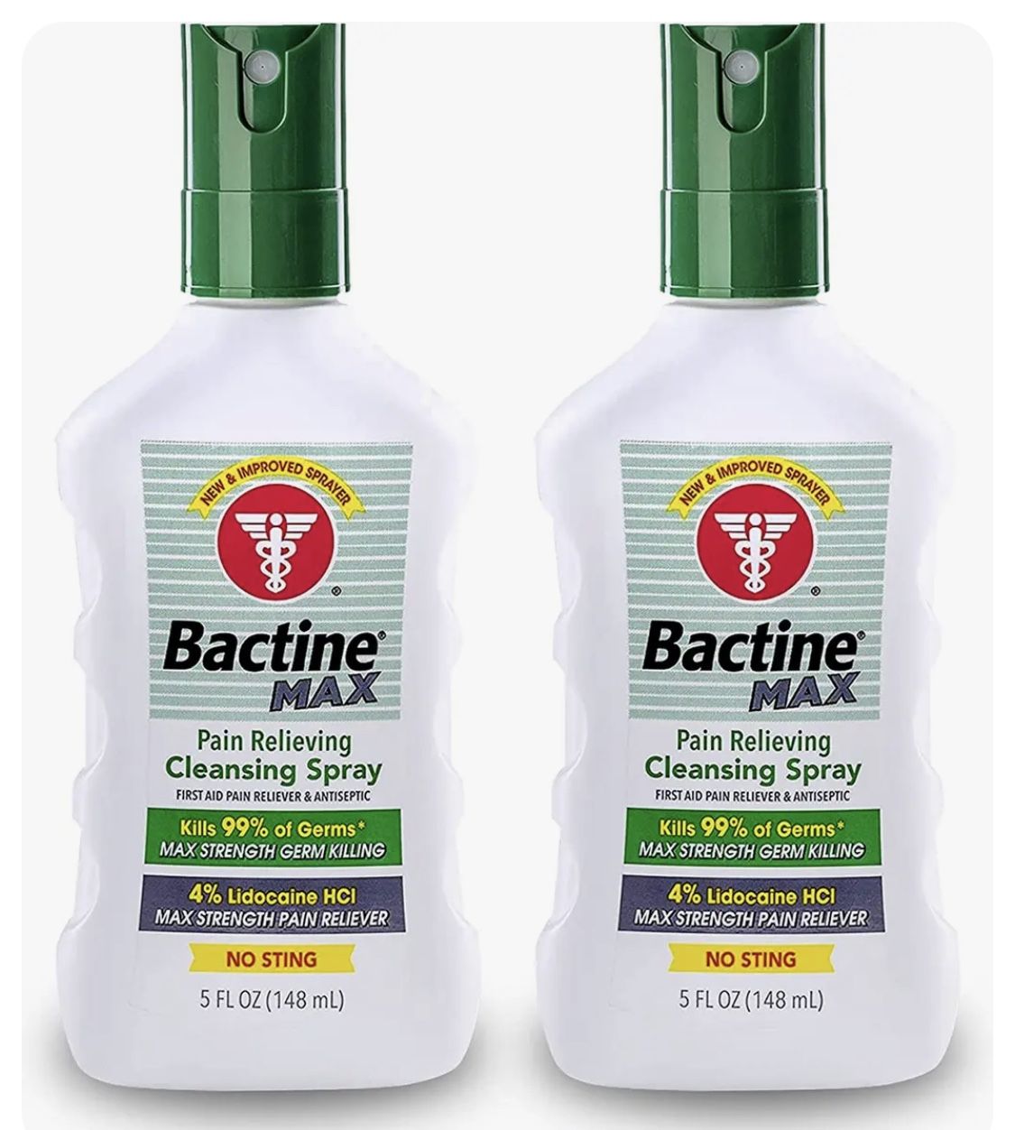 5Oz 2Pk MAX Pain Relieving Antiseptic Spray Fast Acting Relief Soothes Wound Cut