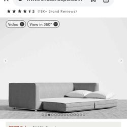 The sleek and flat profile of the Milo Sleeper Sofa marries sophisticated style with casual comfort. Milo’s subtle curves of the padded armrest add vi