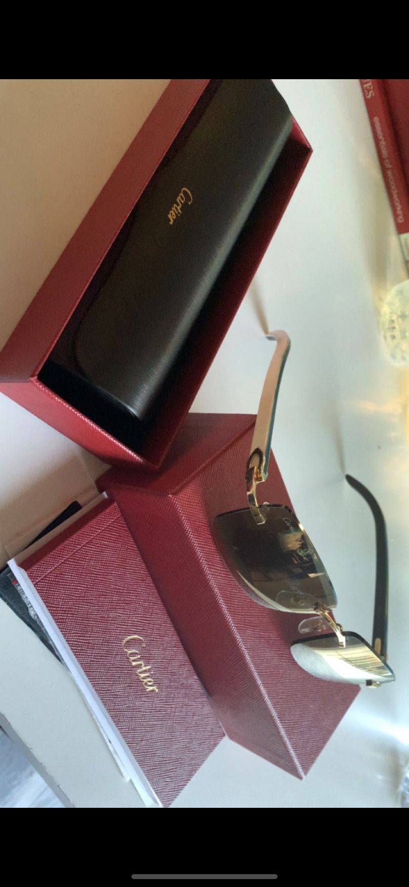 Cartier Glasses Authentic White Buffs