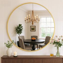 Circle Vanity Mirror, Gold