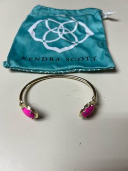 Kendra Scott Gold Cuff Bracelet Pink Stone
