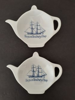 Pair Of Ceramic Tea Bag Dishes