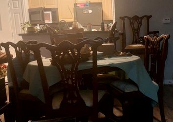 Used Mahogany Dining room table and chairs