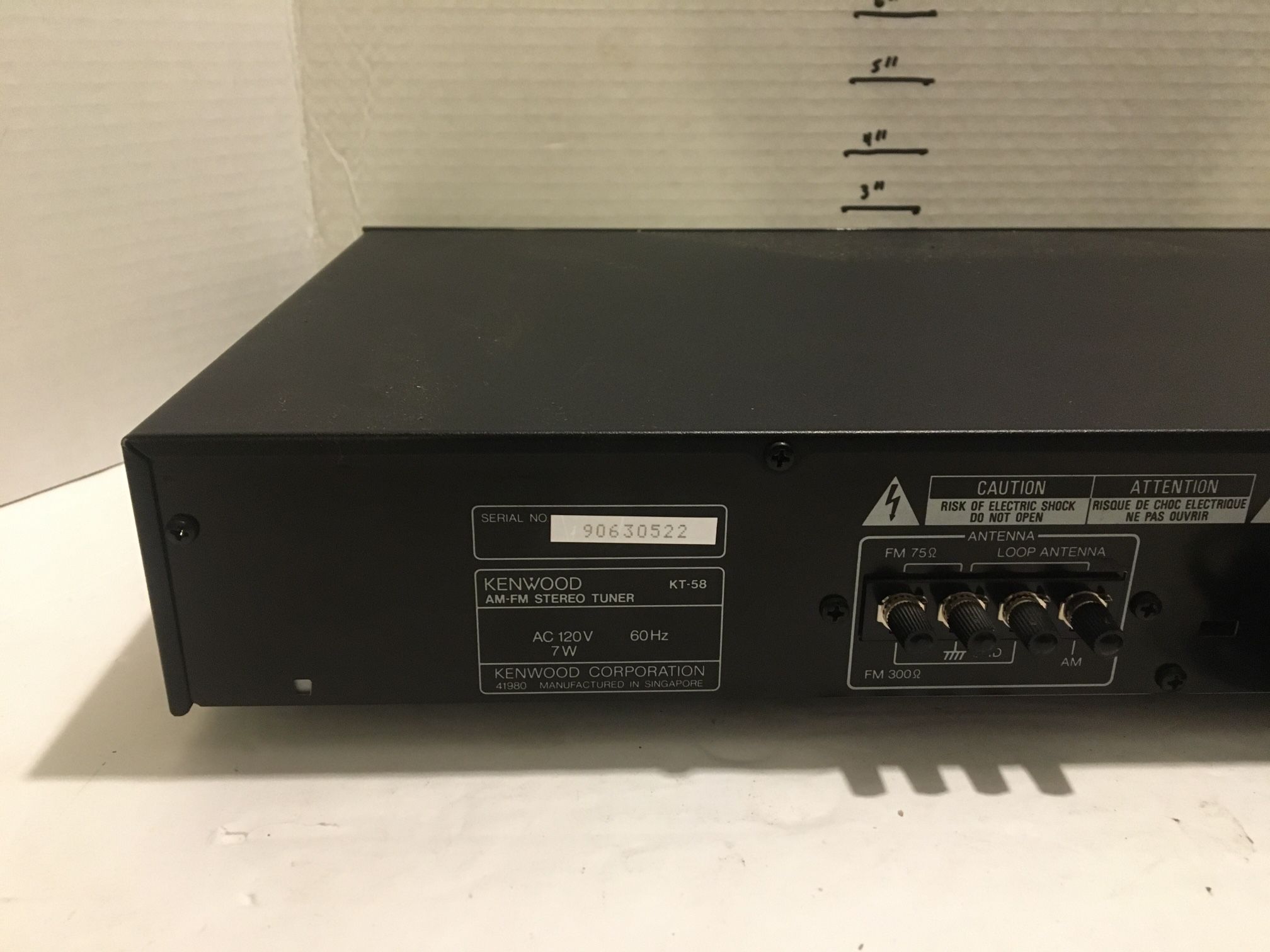Kenwood KT 58 Quartz Synthesizer AM/FM Tuner