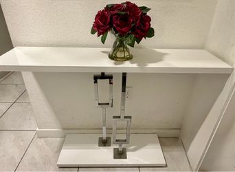 Shela Accent Table, Console, Entryway, Narrow, Sofa, Living Room, Bedroom, Metal