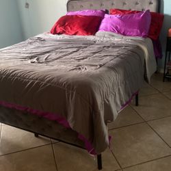 Full Size Grey Bed Frame 