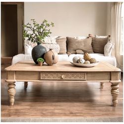 Beautiful Solid Wood Rustic Modern Coffee Table 