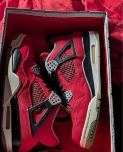 Air Jordan 4 Red Suede Sneakers