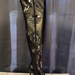 Black Patent Leather Boots