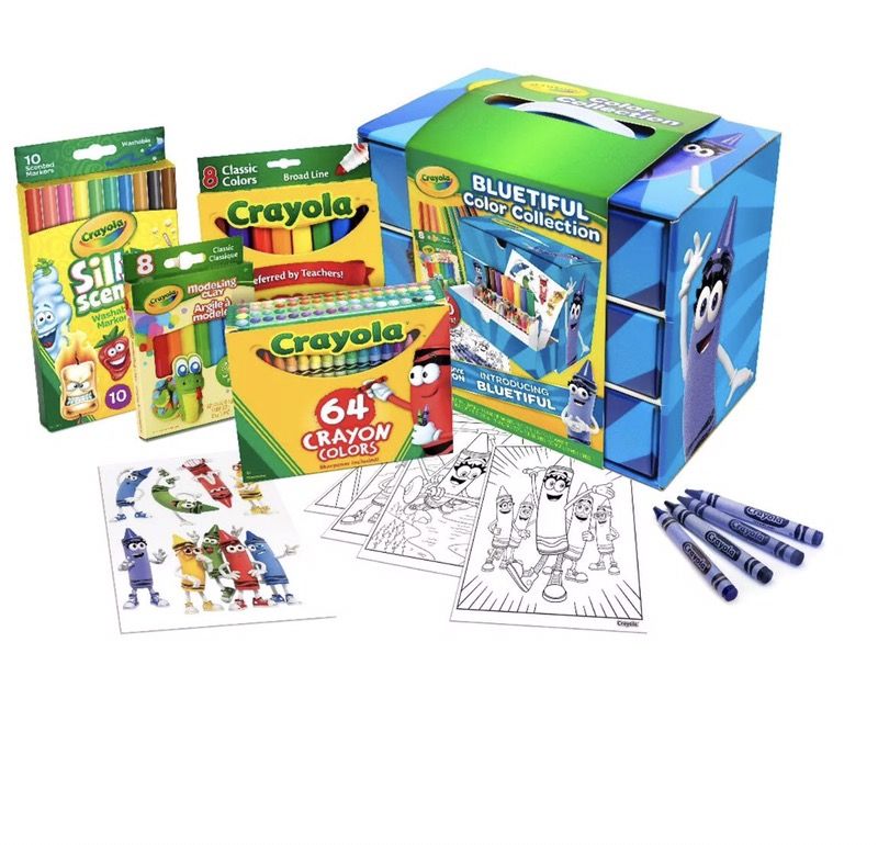 Crayola Bluetiful Color Collection Art Set & Case 100 pcs