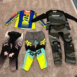 Motocross Riding Gear Lot - Thor Camo Set & Fox Racing Gear (Sizes 36/38, XL/3XL)