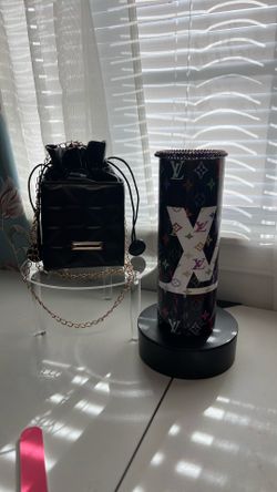 Black bucket crossbody bag & LV Tumbler Set