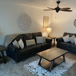 Leather Sofa & Loveseat / Coffee Tables / Pictures 