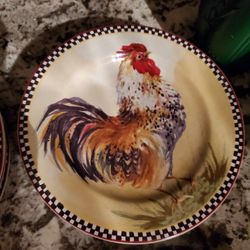 Sally Eckman Roberts/Sakura Rooster 🐓 Plate Sets Of 4, EACH SET