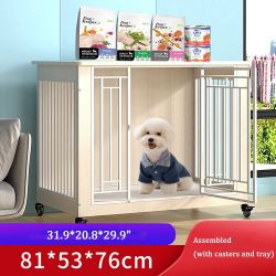 Dog House, Large Dog House, Crates for Dogs Indoor, Wooden Dog House Indoor Weatherproof for Small Medium Large Dogs (Color : White, Size : 81 * 53 * 