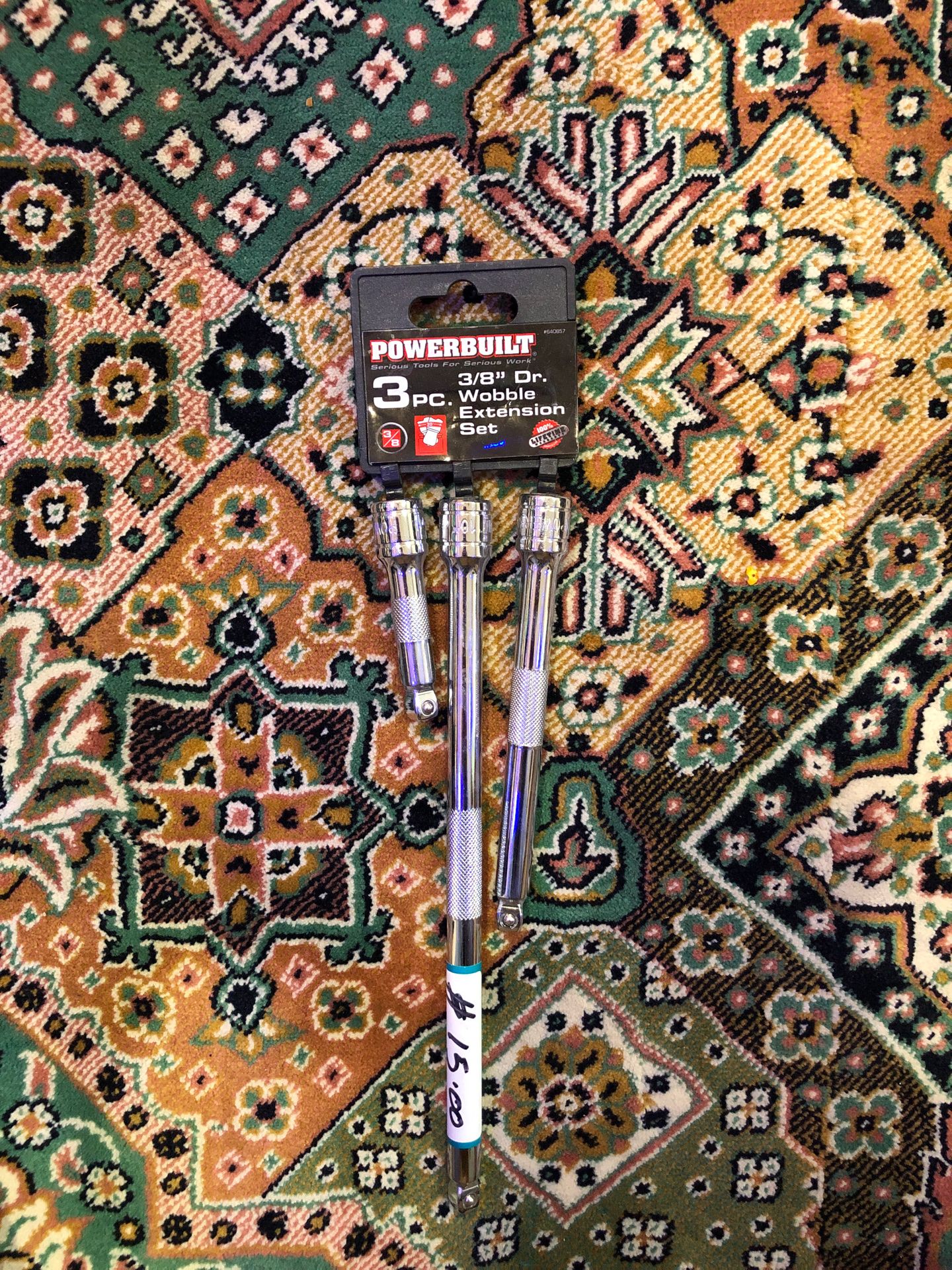 Power built 3pc 3/8 Dr wobble extension set