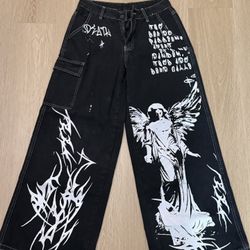 Angel Death Emo Punk Baggy Jeans