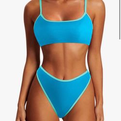 New High Waisted 2 Piece Bikini Set Size: M