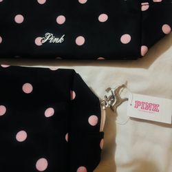 New Victoria Secret polka Dot Make Up Essentials Bag 2 For $10 